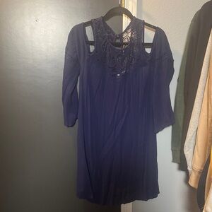 Xhilaration Women's Long Sleeve Dress - Navy